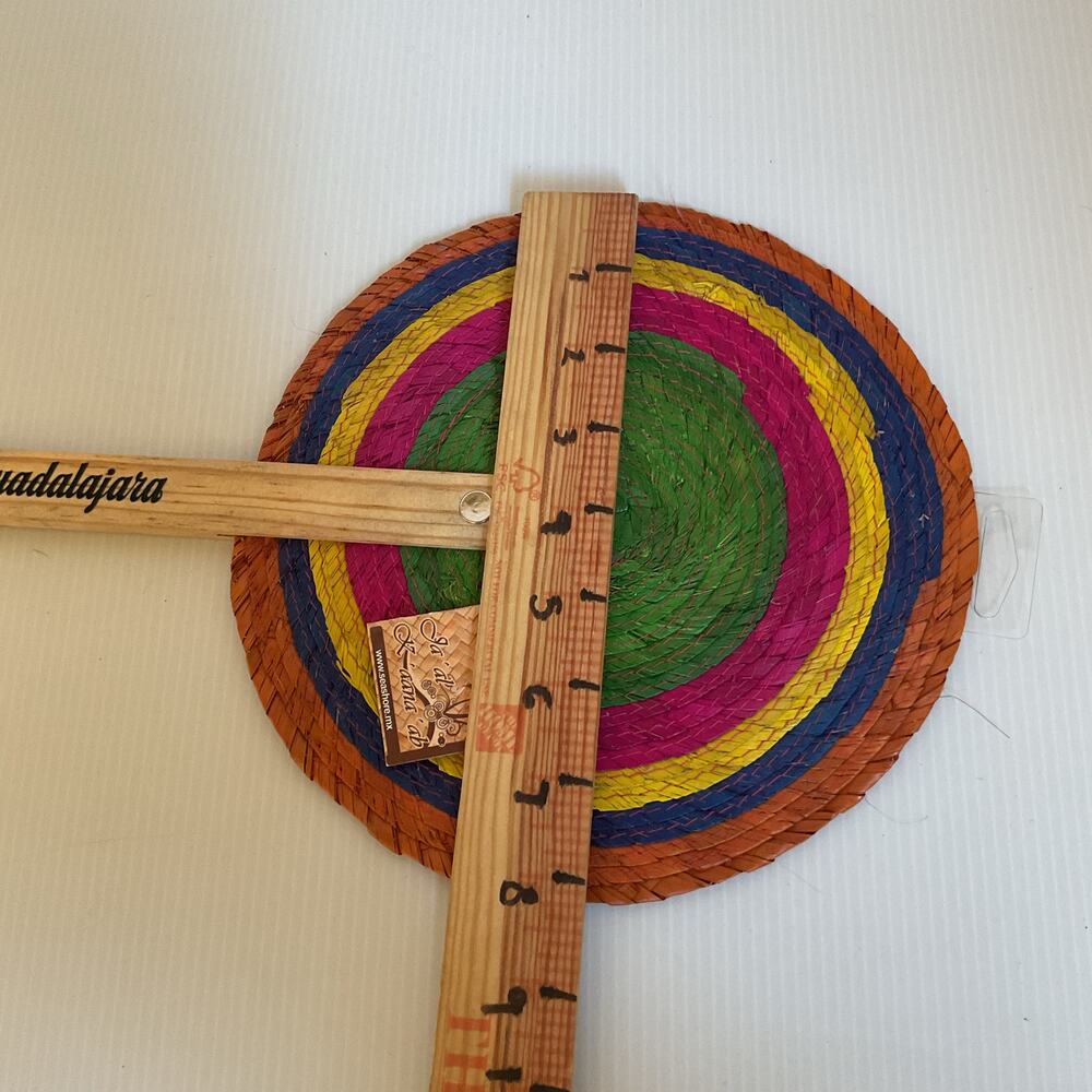 Mexican Handwoven Palm Fan – Guadalajara Souvenir Artisan Boho Decor NWT - Picture 7 of 7
